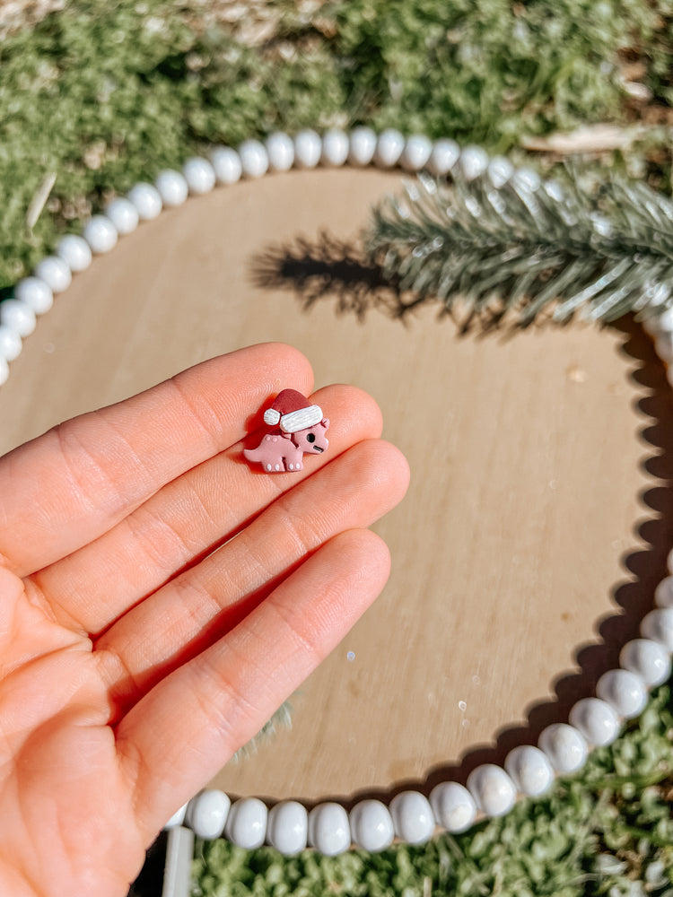 Xmas Dinosaur Stud Earrings