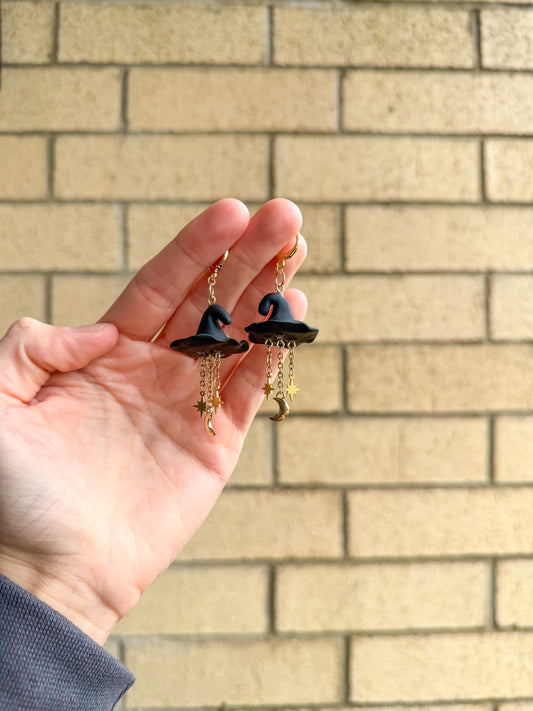 3D Witch Hat Earrings
