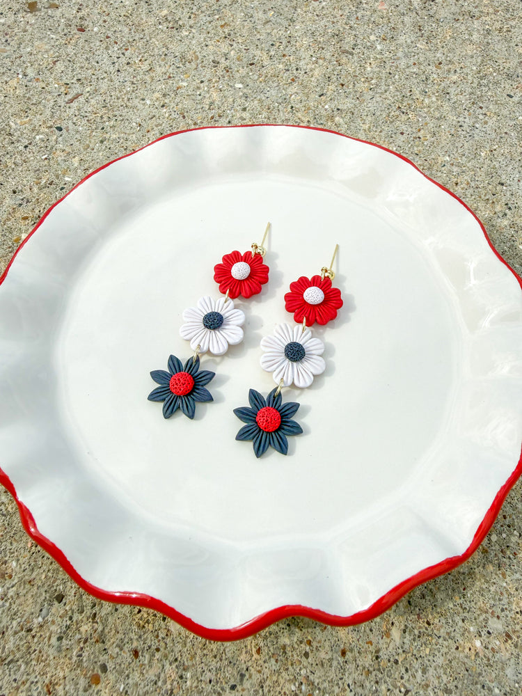 Americana Floral Dangle Earrings