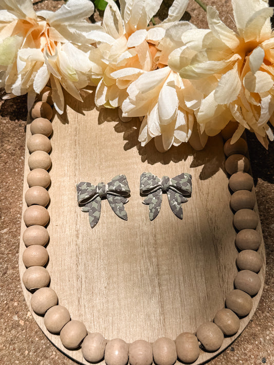 Camouflage Bow Earrings