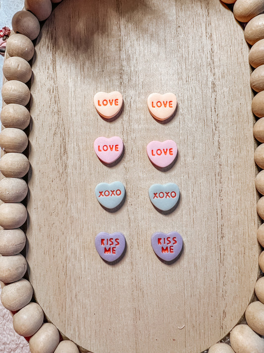 Conversation Heart Stud Earrings