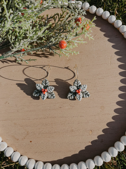 OG Holly Leaf Dangle Earrings