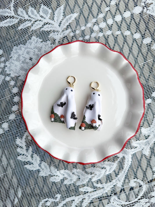 Cottagecore Autumn Night Ghost Earrings