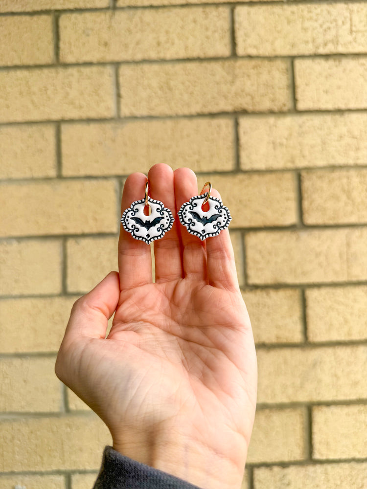 Vintage Halloween Bat Earrings
