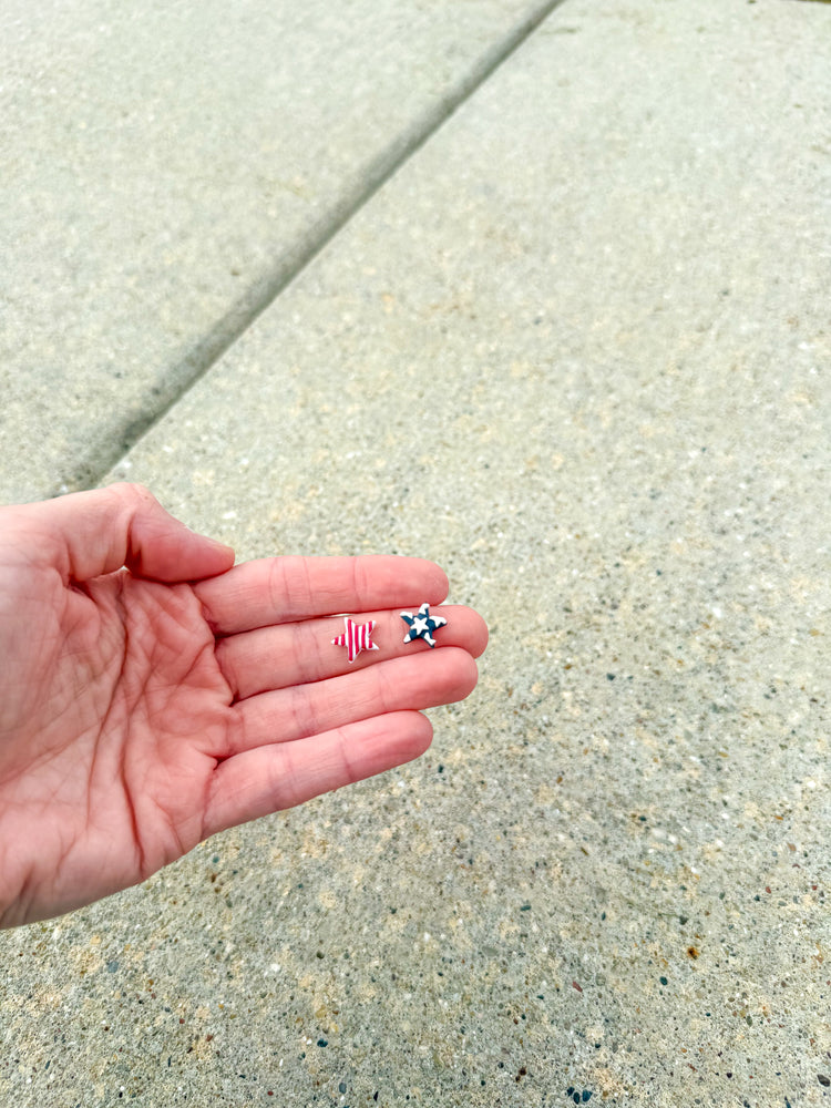 Patriotic Star Stud Earrings