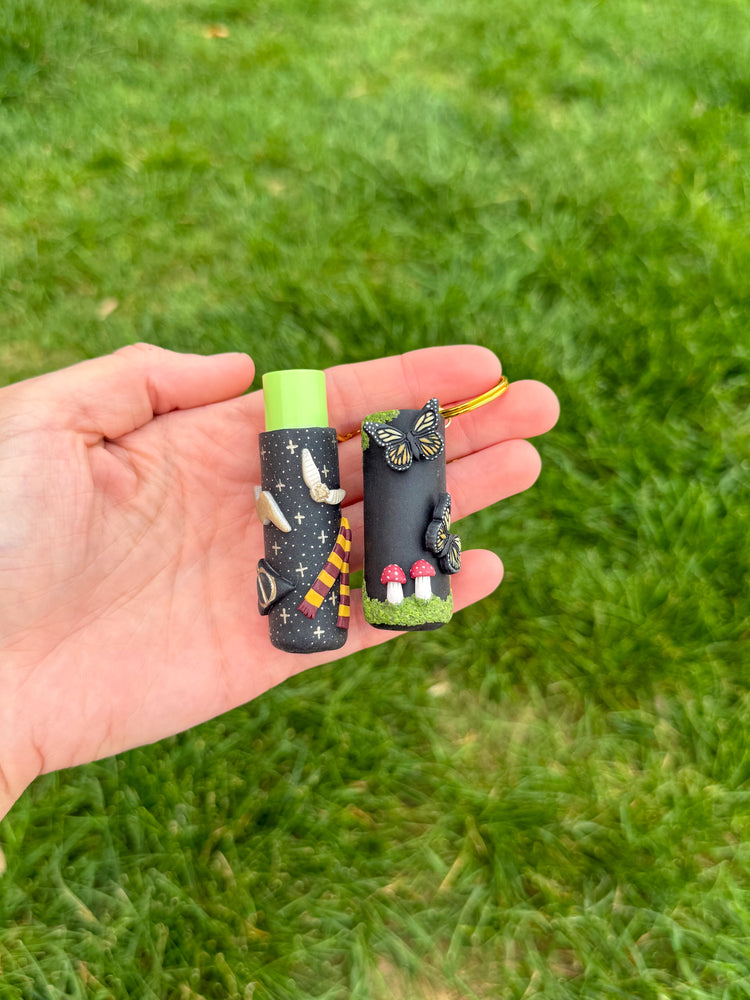 Forestcore & Wizard Chapstick Holder Keychain
