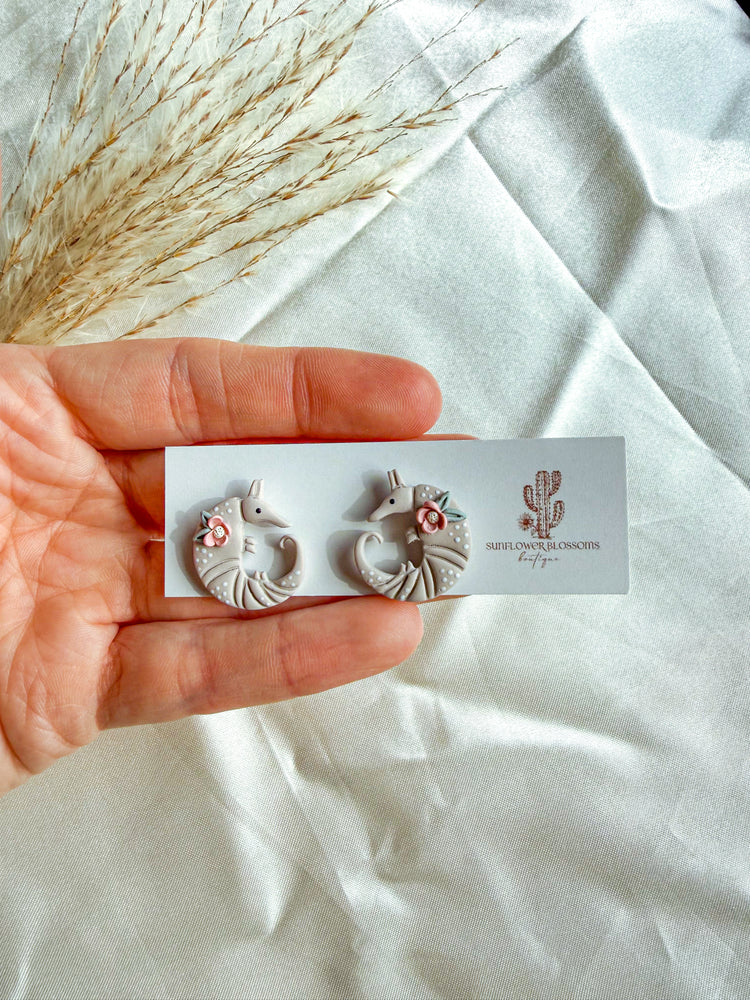 Armadillo Floral Stud Earrings