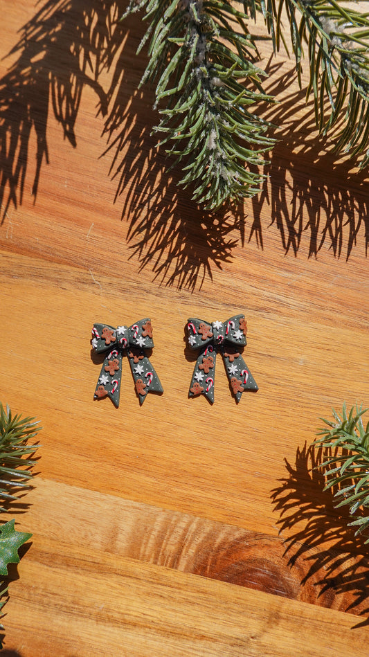 Gingerbread Bow Earrings
