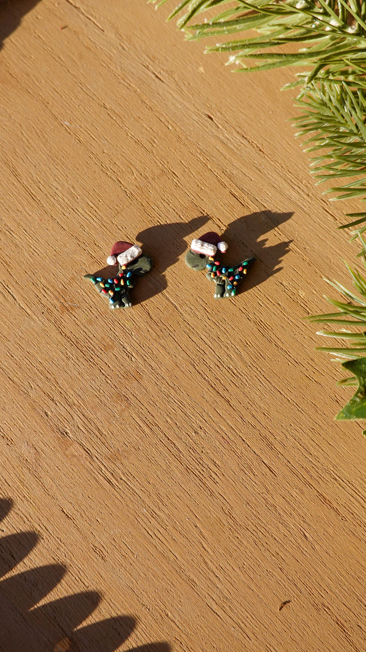Festive T-Rex Stud Earrings