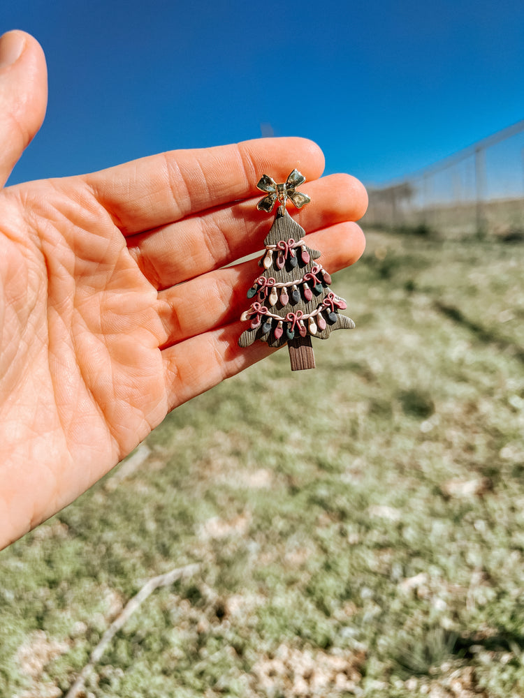 Xmas Tree Light Dangle Earrings