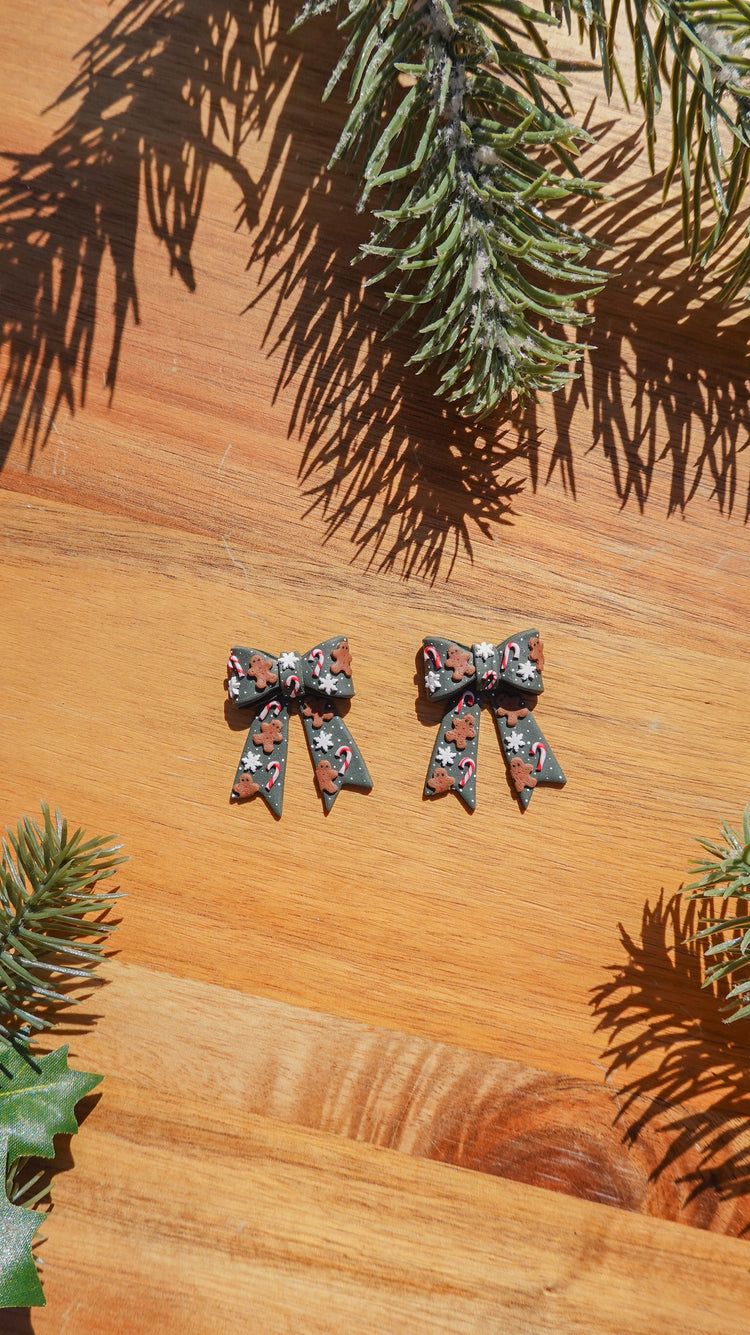 Gingerbread Bow Earrings