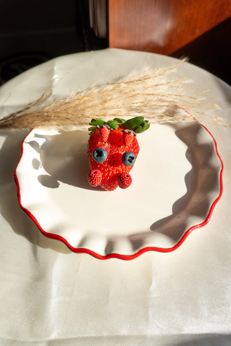 small strawberry, blueberry, and raspberry stud earrings