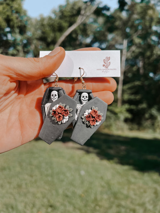 Skeleton Coffin Dangle Earrings