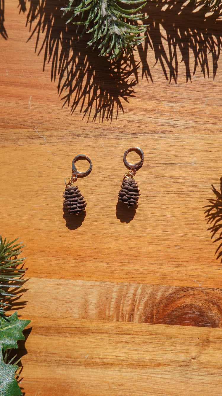 Cozy Pine Cone Dangle Earrings