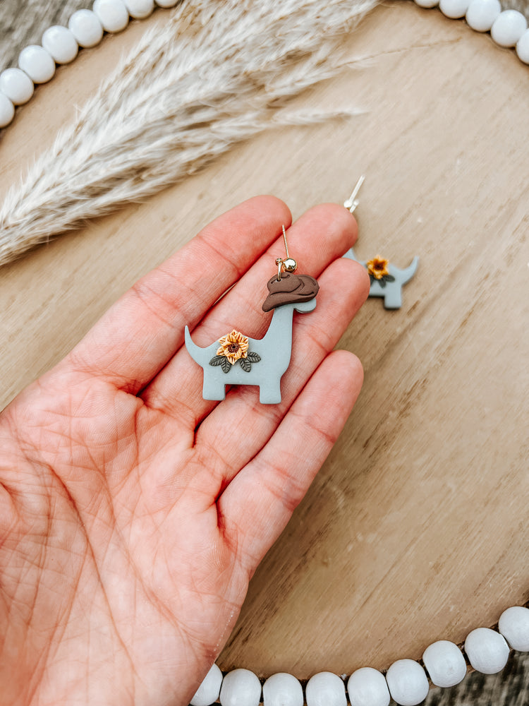 Cowboy Dinosaur Earrings