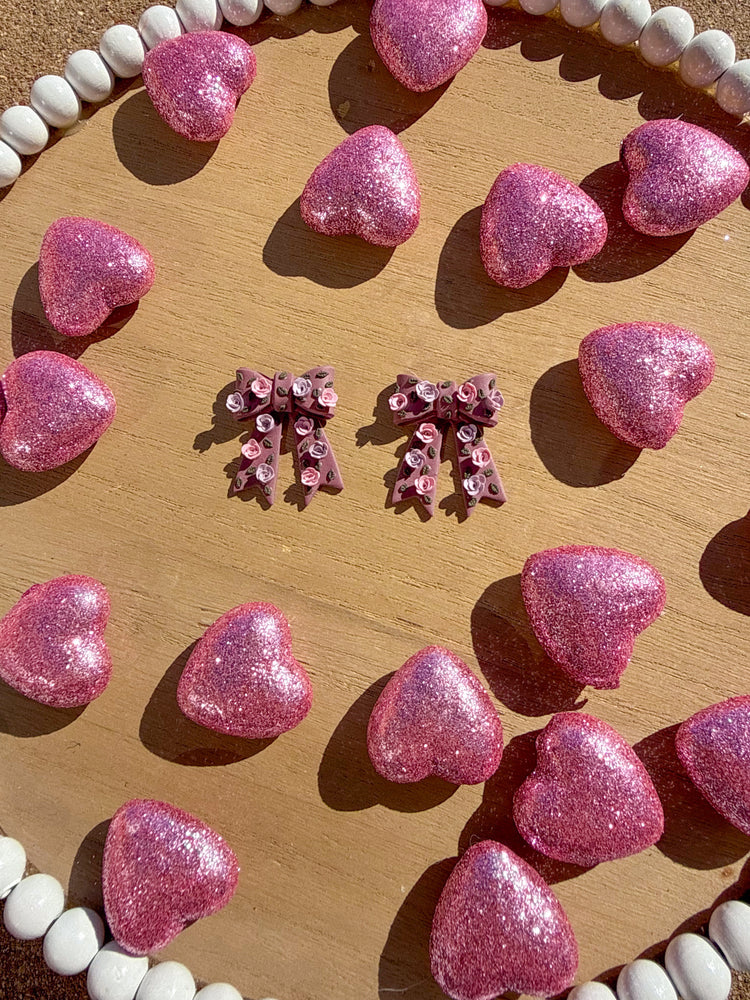 Floral Rose Bow Earrings