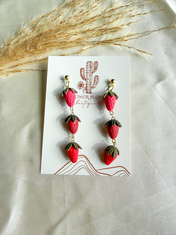 Strawberry Tier Dangle Earrings