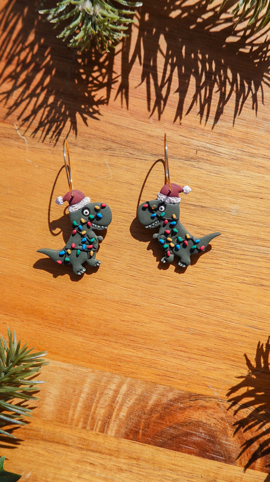 Christmasasaurus Dangle Earrings