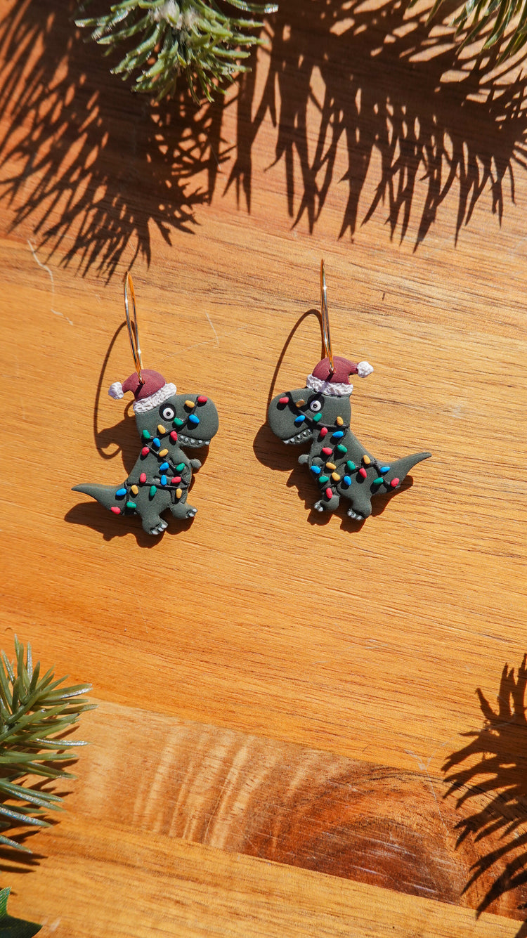 Christmasasaurus Dangle Earrings