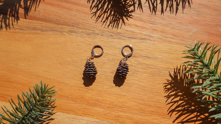 Cozy Pine Cone Dangle Earrings