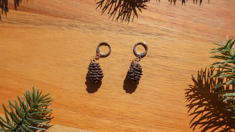 Cozy Pine Cone Dangle Earrings