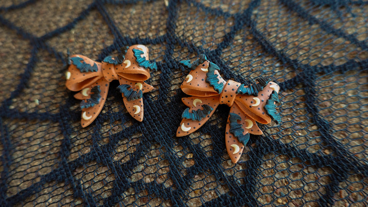 Autumn Night Bow Earrings