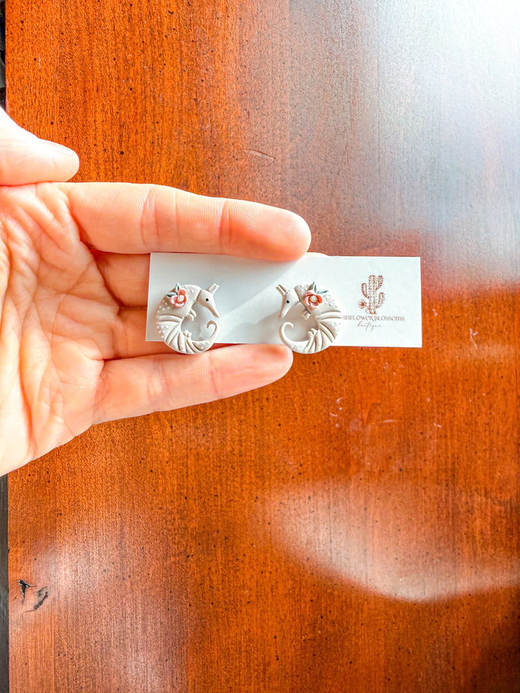Armadillo Floral Stud Earrings