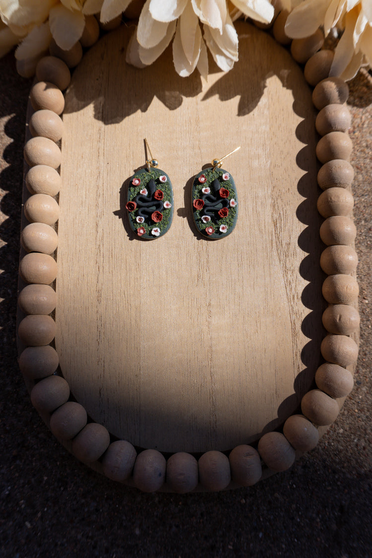 Rose Garden Snake Earrings