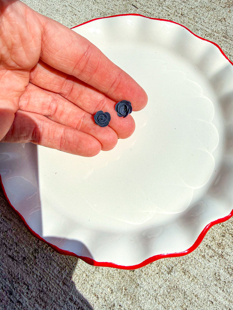 Red White & Blue Rose Stud Earrings