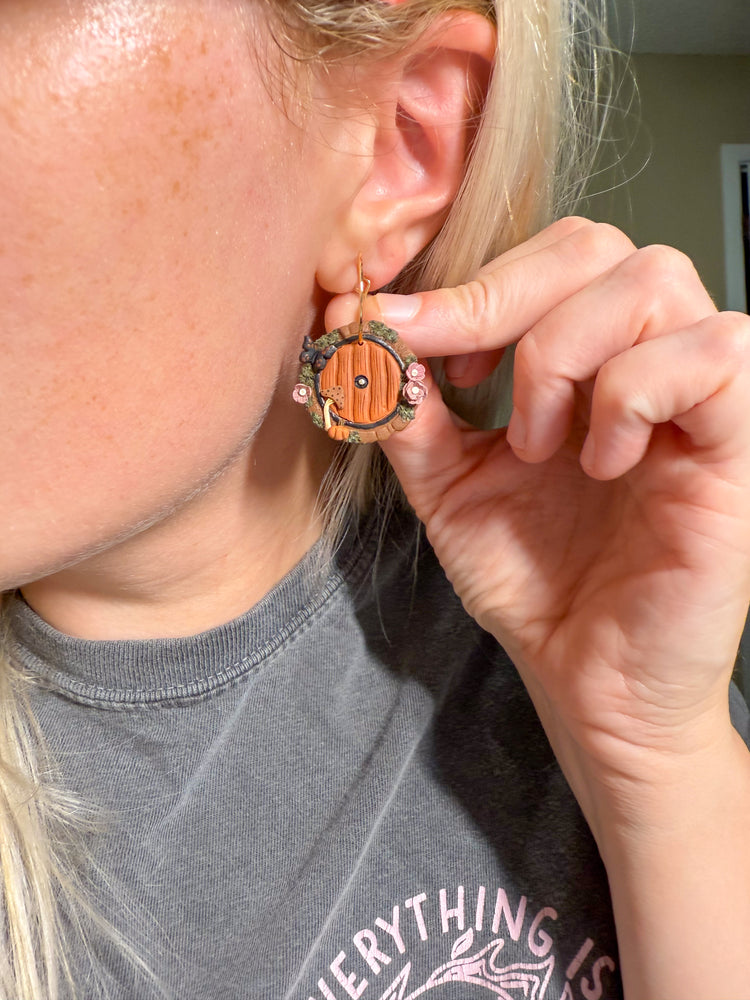 Fall Hobbit Door Hoop Earrings