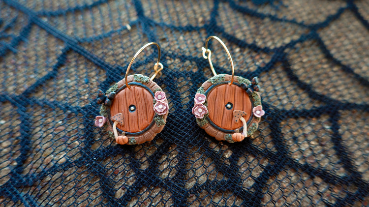 Fall Hobbit Door Hoop Earrings