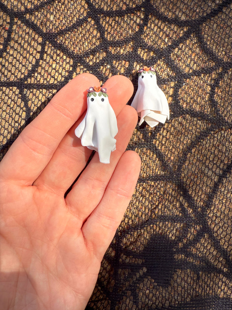 Floral 3D Ghost Dangle & Stud Earrings
