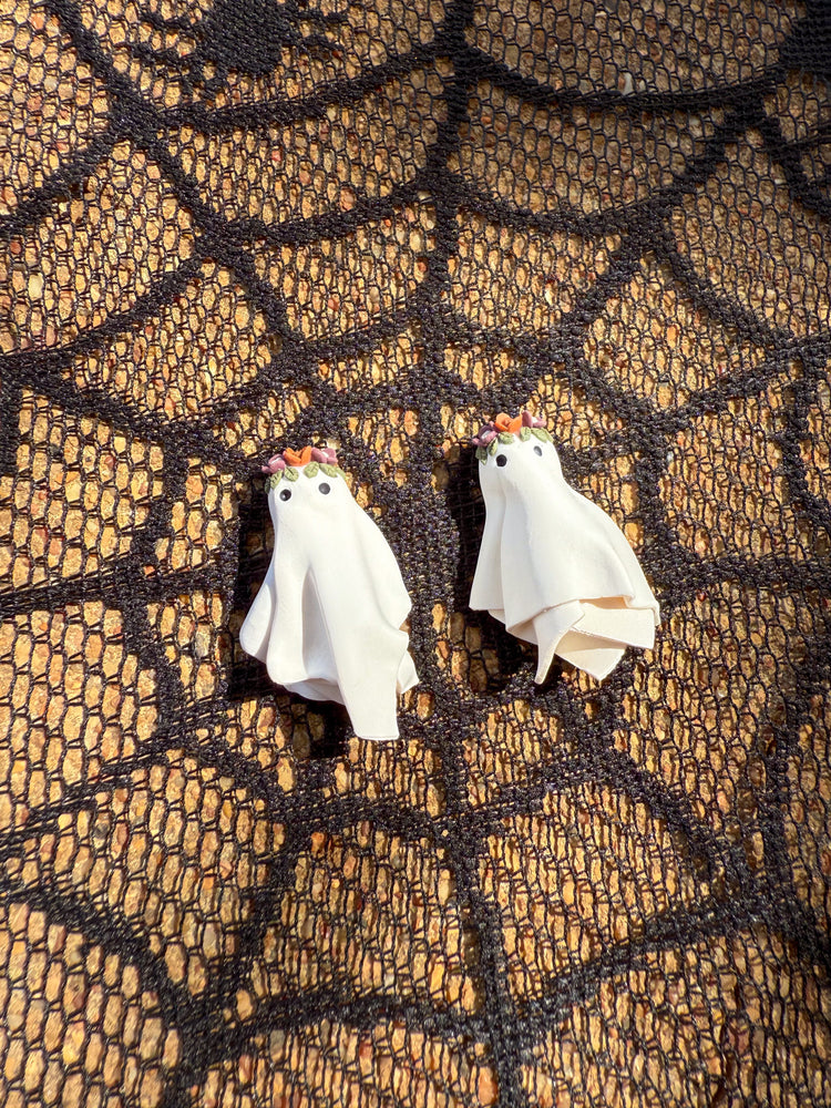 Floral 3D Ghost Dangle & Stud Earrings