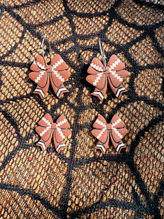 Football Bow Earrings