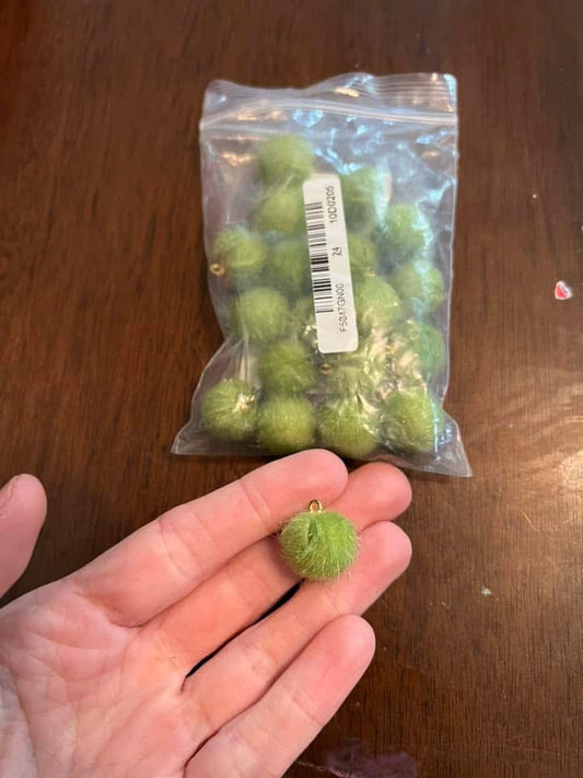 Green Pom Ball Charms