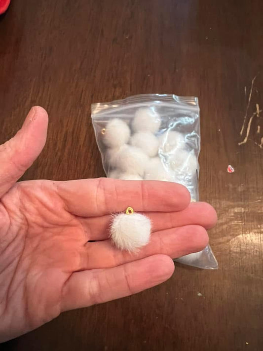 White Pom Ball Charms