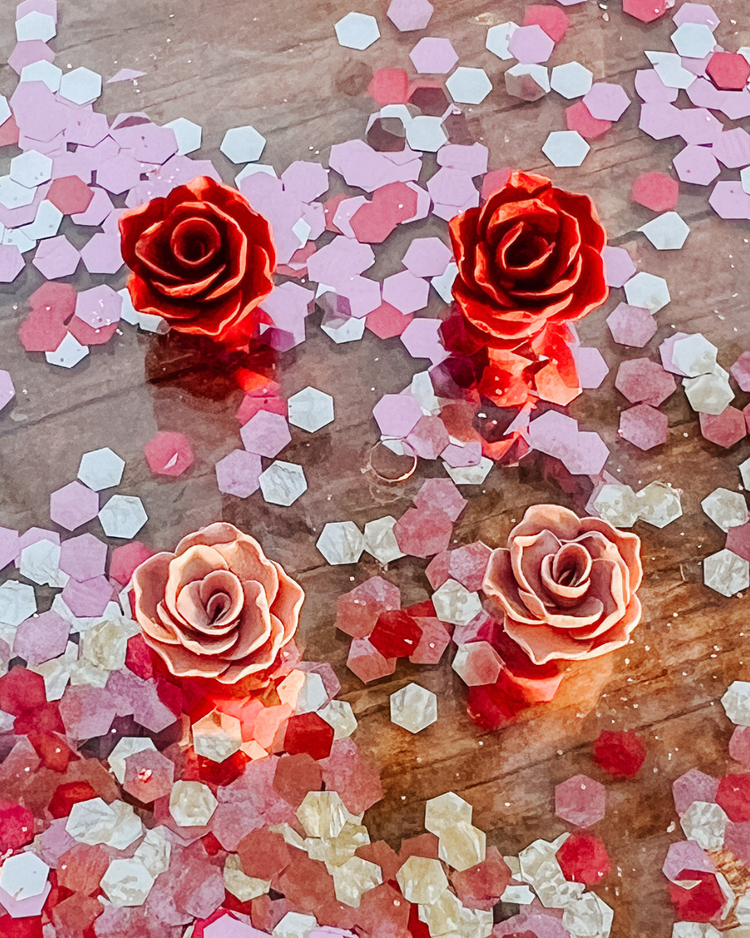 Rose 3D Stud Earrings
