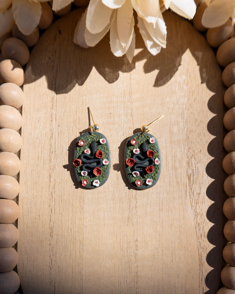 Rose Garden Snake Earrings