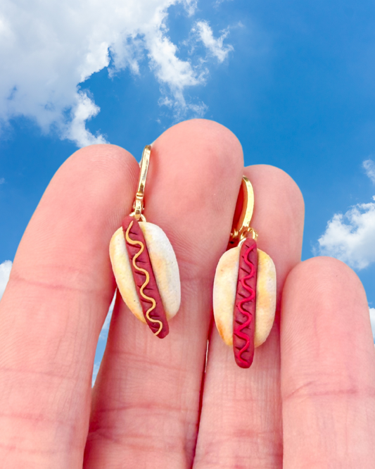Hot Dog Mini Dangle Earrings