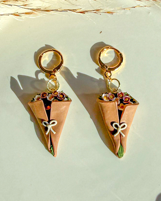 Mini Flower Bouquet Dangle Earrings