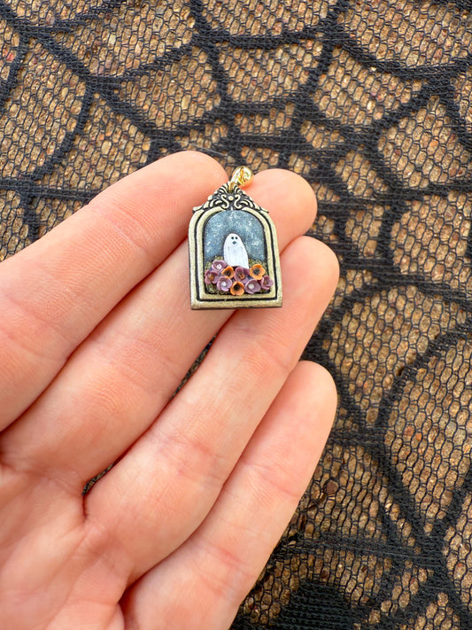 Vintage Ghost Picture Frame Dangle Earrings