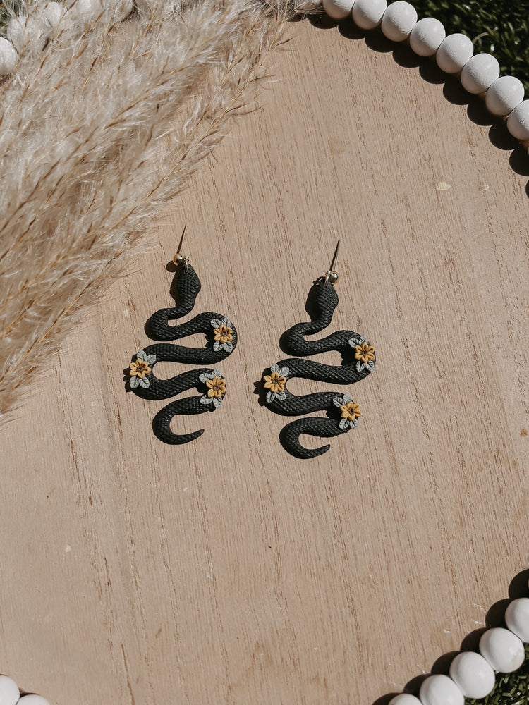 Sunflower Snake Earrings