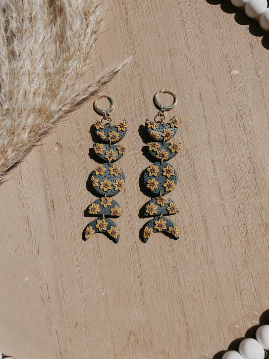 Sunflower Moon Phase Earrings