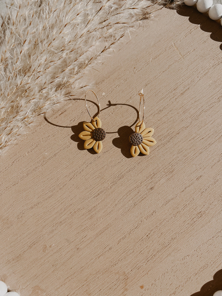 Sunflower Hoop Earrings